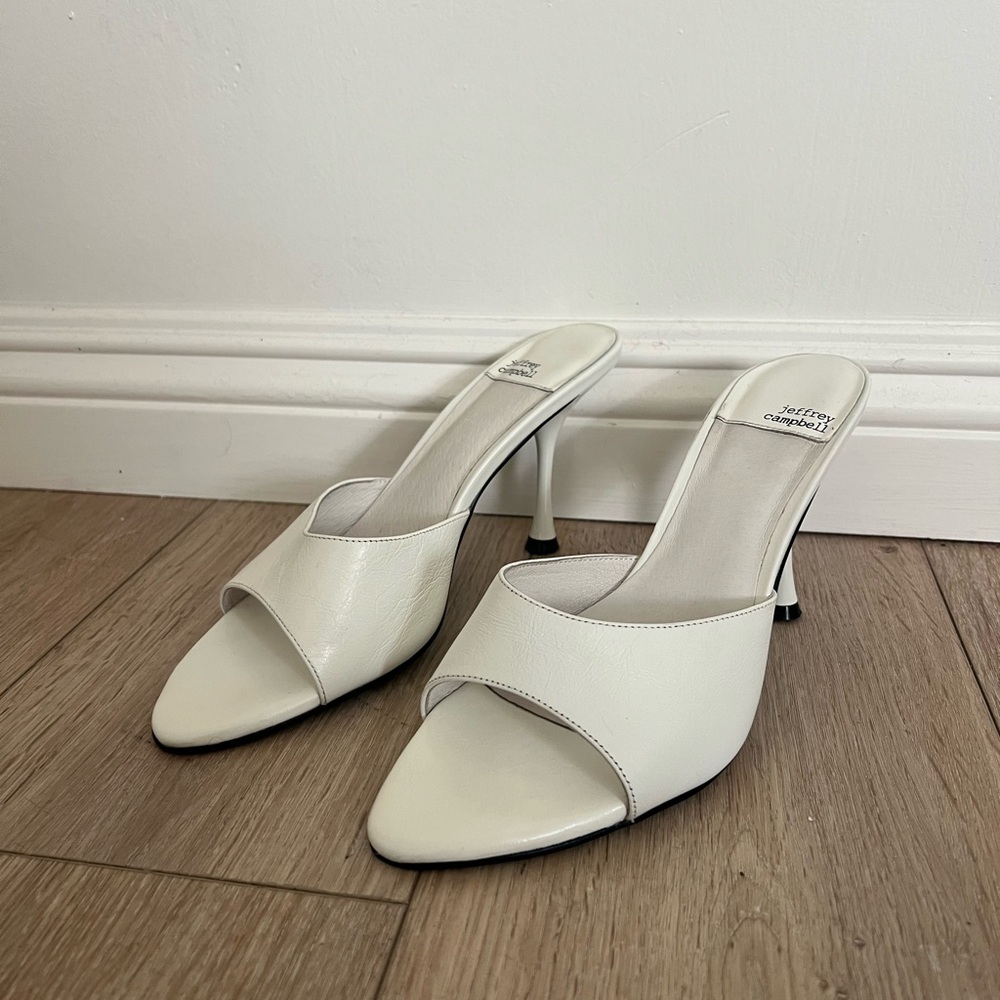 Jeffrey Campbell Agent High Heel Slide Size 9.5 in white - Picture 3 of 12